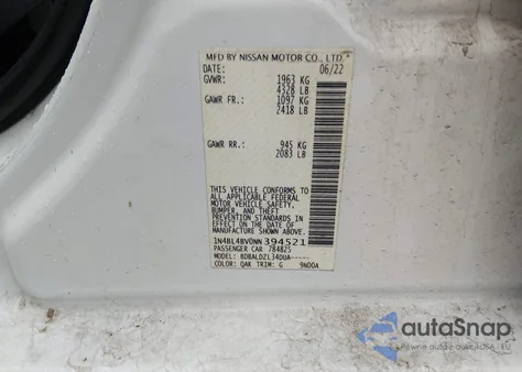 2022 Nissan Altima S Fwd из США, поврежденный, VIN 1N4BL4BV0NN394521